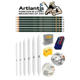 Artlantis Karakalem Seti 16 Parça 1 Paket Gölgelendirme Kalemi Hamur Silgi Dereceli Kalem Kaynaştırma Kalemi K