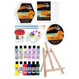 Artlantis Kare Yuvarlak Ve Altıgen Tuval 30 Cm 12 Renk Akrilik Boya Şövale 1 Paket 30x30 Cm Arkadan Zımbalı Astarlı Resim Tuvali