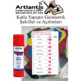 Artlantis Katla Yapıştır Geometrik Şekiller Açılımları ve 20 Gr Fatih Stick Yapıştırıcı Geometrik Cisimler Proje Tasarım Okul Sını