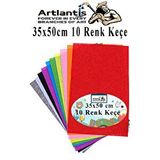 Artlantis Keçe 35x50 Cm 10 Renk 1 Paket 2.0 Mm Renkli Hobi Keçesi Elişi Keçe Kumaşı Anasınıfı Kreş Okul Öncesi El Sanatları Çok Renkli