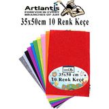 Artlantis Keçe 35X50 cm 10 Renk 1 Paket 2.0 mm Renkli Hobi Keçesi Elişi Keçe Kumaşı Anasınıfı Kreş Okul Öncesi El Sanatları - Standart - Çok Renkli