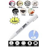 Artlantis Keçeli Beyaz Kalem 1 Adet Kalıcı Marker Kalem Yağ Bazlı Cam Metal Seramik Ahşap Lastik Plastik Taş Yüzey