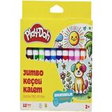 Artlantis Keçeli Kalem 12 Renk Jumbo 1 Paket Play-Doh 12 Li Jumbo Keçeli Kalem Canlı Renkler Yıkanabilir Kaliteli Okul Öğrenci - Renkli - Standart