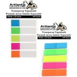 Artlantis Kendinden Yapışkanlı Ayraç Postit 5 Renkli 2 Paket Yapışkanlı Not Kağıdı Transparan Parmak Ayraç Indeks Seperatör 5 Li Mini - 1.2 x 4,9 cm - Neon - Standart