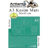 Artlantis Kesim Matı A3 30X45 cm Çift Taraflı 3 Adet Çizim Matı Kesme Madı Kesim Tablası Kesim Altlığı - Standart - Renkli