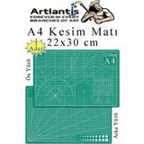 Artlantis Kesim Matı A4 22X30 cm Çift Taraflı 3 Adet Çizim Matı Kesme Madı Kesim Tablası Kesim Altlığı - Standart - Yeşil