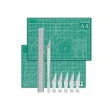 Artlantis Kesim Matı A4 Kretuar Seti ve Çelik Cevel 30 Cm 1 Adet 22x30 cm Çift Taraflı Çizim Matı Kesme Madı Kesim Tablası Kesim Altlığı