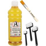 Artlantis Keten Yağı 500 ml 1 Adet Zemin Fırçası ve Rulo Fırça Resim Yağı Monalisa Rafine Bezir Yağı Yağlı Boya İncelticisi Yağlı Boya Yardımcı Malzemesi