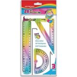 Artlantis Keyroad Kırılmaz Esnek Silikonlu Gökkuşağı Cetvel Takımı 20 cm 3'lü Paket Araç Gereçler