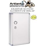 Artlantis Kilitli Anahtar Kutusu 32 Li 1 Paket Anahtar Dolabı Alüminyum Gövde Otel Otopark Apart Anahtarlık Dolap - Alüminyum Gri - Standart
