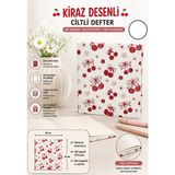 Artlantis Kiraz Figürlü Kare Not Defteri 16X16CM 1 Adet Lizz Sert Kapak 120 Yaprak Ciltli Çizgisiz Özel Anı Günlük Defteri - Beyaz