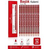 Artlantis Kırmızı Başlık Kalemi Damla 12 Adet Faber Castell Kırmızı Kurşun Kalem Yumuşak Uçlu Kolay Silinebilir Öğrenci - Standart
