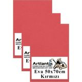 Artlantis Kırmızı Eva 50X70 cm 3 Adet Eva Süngeri Okul Kreş Anasınıfı Elişi Etkinlikleri - Çok Renkli