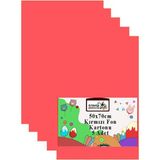 Artlantis Kırmızı Fon Kartonu 50 x 70 cm 120 gr 5 Adet Okul Sınıf Etkinlikleri İçin Renkli Kağıt