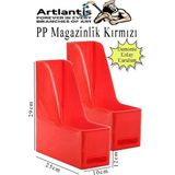 Artlantis Kırmızı Magazinlik Demonte Plastik 2 Adet Plastik Kutu Klasörü Magazinlik A4 Dosya ve Masa Düzenleyici Sınıf Ev Ofis - Standart