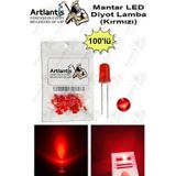 Artlantis Kırmızı Mantar Led Diyot Lamba 100 lü 1 Paket Kırmızı 4.8 mm Mini Mantar Led Lamba Deney Bilim Proje Arduino Işığı