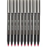 Artlantis Kırmızı Pilot Kalem UB-155 Micro Deluxe 10 Adet Uniball Pilot Kalem 0.5 mm Roller Uçlu Pilot Kalem İnce Uçlu Likit
