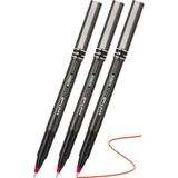 Artlantis Kırmızı Pilot Kalem UB-155 Micro Deluxe 3 Adet Uniball Pilot Kalem 0.5 mm Roller Uçlu Pilot Kalem İnce Uçlu Likit