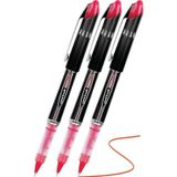 Artlantis Kırmızı Pilot Kalem UB-205 Vision Elite 0.5mm 3 Adet Uniball Pilot Kalem 0.5 mm Roller Uçlu Pilot Kalem İnce Uçlu Likit