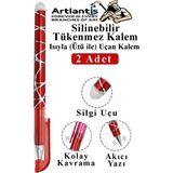 Artlantis Kırmızı Silinebilir Tükenmez Kalem 2 Adet Bıa Silinebilir Jel Pilot Kalem Mürekkepli Kolay Silinebilir Kumaş Kalemi - Kısa - Standart