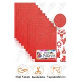 Artlantis Kırmızı Simli Karton A3 30x40 cm 10 lu 1 Paket Simli Fon Kartonu Parıltılı Kağıt Anasınıfı Kreş Etkinlik Proje