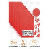 Artlantis Kırmızı Simli Karton A5 15x20 cm 10 lu 1 Paket Simli Fon Kartonu Parıltılı Kağıt Anasınıfı Kreş Etkinlik Proje