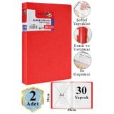 Artlantis Kırmızı Sunum Dosyası 30 lu 2 Adet Poşet Dosyalı Katalog Dosyası 30 Poşetli Kendinden Dosya Plastik Kapaklı