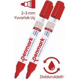 Artlantis Kırmızı Yazı Tahta Kalemi 2 Adet Doldurulabilir Tahta Kalemi Okul Sınıf Öğretmen Beyaz Yazı Tahtası Kalemi Canlı Renk - 1 - Standart