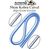 Artlantis Kobra Cetvel 50 cm 1 Adet Çizim Kıvrılan Plastik Esnek Eğri Cetvel Tekstil Kumaş Dikiş Ölçüm Şablon Yumuşak Cetvel - Çok Renkli - Standart