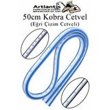 Artlantis Kobra Cetvel 50 Cm 1 Adet Çizim Kıvrılan Plastik Esnek Eğri Cetvel Tekstil Kumaş Dikiş Ölçüm Şablon Yumuşak Cetvel Mavi