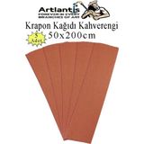 Artlantis Krapon Kağıdı 50X200 cm 5 Adet Renkli Grapon Kağıdı Okul Sınıf Etkinlik Kreş Okul Öncesi Kırapon Grafon - Kahverengi