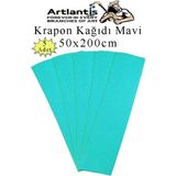 Artlantis Krapon Kağıdı 50X200 cm 5 Adet Renkli Grapon Kağıdı Okul Sınıf Etkinlik Kreş Okul Öncesi Kırapon Grafon - Mavi