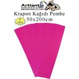 Artlantis Krapon Kağıdı 50X200 cm 5 Adet Renkli Grapon Kağıdı Okul Sınıf Etkinlik Kreş Okul Öncesi Kırapon Grafon - Pembe