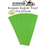 Artlantis Krapon Kağıdı 50X200 cm 5 Adet Renkli Grapon Kağıdı Okul Sınıf Etkinlik Kreş Okul Öncesi Kırapon Grafon - Yeşil