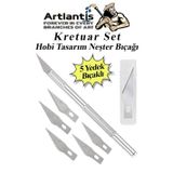 Artlantis Kretuar Bıçağı 5 Yedek Bıçaklı 1 Paket Hobi Maket Tasarım Neşteri Çelik Alaşımlı Paslanmaz Hassas Kesim Bıçağı 25 Derece