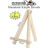 Artlantis Küçük Akrobat Şövale Masaüstü 2 Adet Mini Katlanabilir Tuval Çerçeve Fotoğraf Sövale Ressam Sehbası Resim Standı - Standart - Naturel