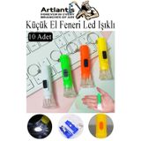 Artlantis Küçük El Feneri Led Işıklı 10 Adet Anahtarlıklı Mini El Feneri İlk Yardım Feneri Deprem Feneri Karne Hediyesi