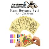 Artlantis Kum Boyama Seti 1 Adet 20x30 cm A4 Boyutunda Büyük Boy Kaliteli Kum Boyama Çalışması Tuz Boyama Etki
