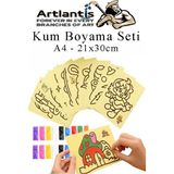 Artlantis Kum Boyama Seti 1 Adet 20X30 cm A4 Boyutunda Büyük Boy Kum Boyama Çalışması Tuz Boyama Etkinlik - Standart - Renkli
