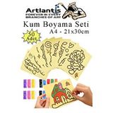 Artlantis Kum Boyama Seti 50 Adet 20x30 Cm A4 Boyutunda Büyük Boy Kaliteli Kum Boyama Çalışması Tuz Boyama Etkinlik Çok Renkli