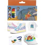 Artlantis Kumaş Kalemi 6 Renk Tekstil Markör Kalemi 1 Paket Kalıcı Tişört Ayakkabı Giysi Bez Çanta Keçeli Boyama Kalemi