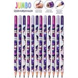 Artlantis Kuromi Jumbo Kurşun Kalem 12 Adet Fatih Üçgen Başlangıç Kalemi Siyah Ilk Kalemim Jumbo Kalın Kalem Kolay Tutuş - Standart
