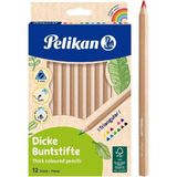 Artlantis Kuru Boya Jumbo 12 Renk Tam Boy 1 Paket Naturel Jumbo Kuru Boya Kalemi 12'li Üçgen Kolay Kullanım Canlı Renkler - Renkli - Standart
