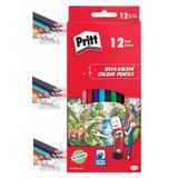 Artlantis Kuru Boya Kalemi 12 Renk Karton Kutu 1 Paket Pritt 12 li Kuruboya Tam Boy Renkli Kalem Kaliteli Yumuşak Uçlu Canlı Renk