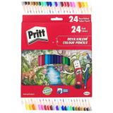 Artlantis Kuru Boya Kalemi 24 Renk Karton Kutu 1 Paket Pritt 24 lü Kuruboya Tam Boy Renkli Kalem Kaliteli Yumuşak Uçlu Canlı Renk