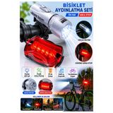 Artlantis Led Işıklı Bisiklet Ön ve Arka Aydınlatma Işığı 1 Paket K-4414 Bisiklet Ön Far ve Arka Stop Lambası