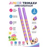 Artlantis Lila Jumbo Kurşun Kalem Oluklu 2 Adet Alpino Trimax Üçgen Oluklu Kalın Kalem Pastel Renkler Kolay Tutuş ve Kullanım