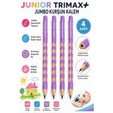 Artlantis Lila Jumbo Kurşun Kalem Oluklu 4 Adet Alpino Trimax Üçgen Oluklu Kalın Kalem Pastel Renkler Kolay Tutuş ve Kullanım