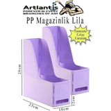 Artlantis Lila Magazinlik Demonte Plastik 2 Adet Plastik Kutu Klasörü Magazinlik A4 Dosya ve Masa Düzenleyici Sınıf Ev Ofis - Gri - Standart