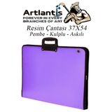 Artlantis Lila Resim Çantası Fermuarlı Kulplu 37x54 cm 1 Adet Teknik Resim Dosya Çantası 35x50 cm Askılı Proje